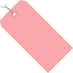 Made in USA - 3-3/4" High x 1-7/8" Long, Safety & Facility Blank Tag - Pink Cardstock - Eagle Tool & Supply
