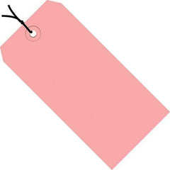 Made in USA - 2-3/4" High x 1-3/8" Long, Safety & Facility Blank Tag - Pink Cardstock - Eagle Tool & Supply