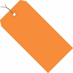 Made in USA - 5-3/4" High x 2-7/8" Long, Safety & Facility Blank Tag - Orange Cardstock - Eagle Tool & Supply