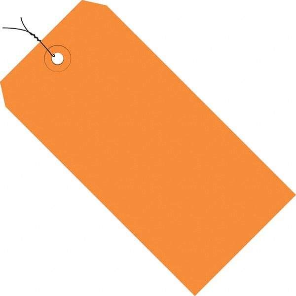 Made in USA - 4-1/4" High x 2-1/8" Long, Safety & Facility Blank Tag - Orange Cardstock - Eagle Tool & Supply
