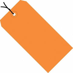Made in USA - 4-1/4" High x 2-1/8" Long, Safety & Facility Blank Tag - Orange Cardstock - Eagle Tool & Supply