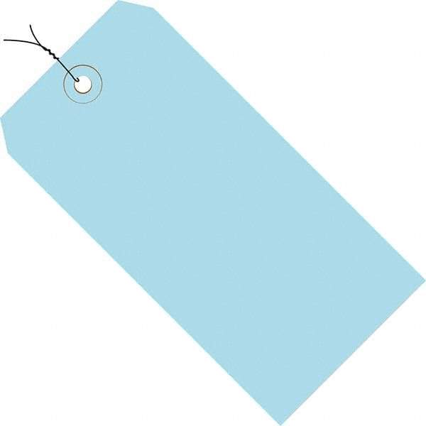 Made in USA - 5-1/4" High x 2-5/8" Long, Safety & Facility Blank Tag - Light Blue Cardstock - Eagle Tool & Supply