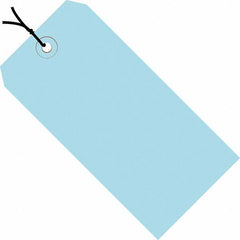 Made in USA - 5-1/4" High x 2-5/8" Long, Safety & Facility Blank Tag - Light Blue Cardstock - Eagle Tool & Supply
