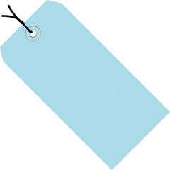 Made in USA - 2-3/4" High x 1-3/8" Long, Safety & Facility Blank Tag - Light Blue Cardstock - Eagle Tool & Supply