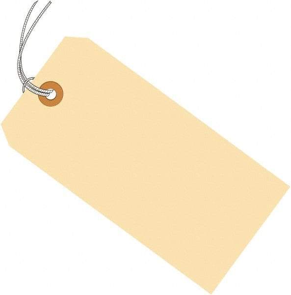 Made in USA - 4-3/4" High x 2-3/8" Long, Safety & Facility Blank Tag - Manila Cardstock - Eagle Tool & Supply