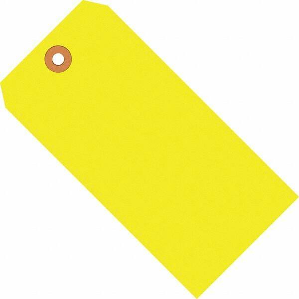 Made in USA - 6-1/4" High x 3-1/8" Long, Safety & Facility Blank Tag - Fluorescent Yellow Cardstock - Eagle Tool & Supply