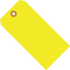 Made in USA - 4-3/4" High x 2-3/8" Long, Safety & Facility Blank Tag - Fluorescent Yellow Cardstock - Eagle Tool & Supply