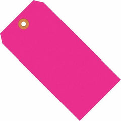 Made in USA - 6-1/4" High x 3-1/8" Long, Safety & Facility Blank Tag - Fluorescent Pink Cardstock - Eagle Tool & Supply