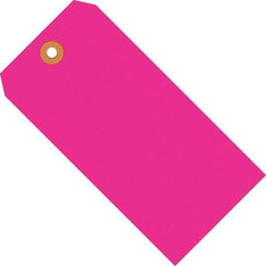 Made in USA - 2-3/4" High x 1-3/8" Long, Safety & Facility Blank Tag - Fluorescent Pink Cardstock - Eagle Tool & Supply