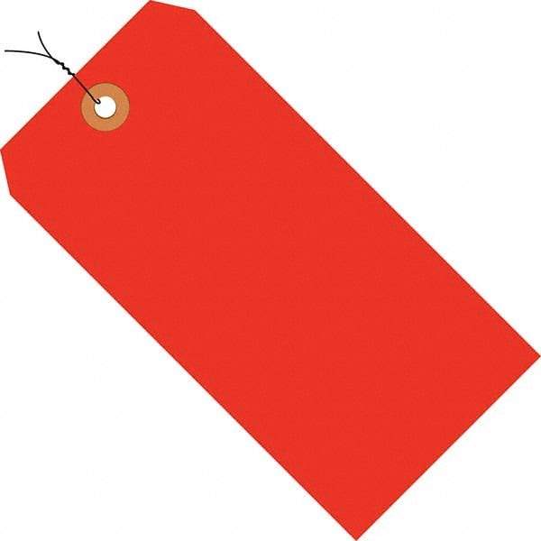 Made in USA - 4-1/4" High x 2-1/8" Long, Safety & Facility Blank Tag - Fluorescent Red Cardstock - Eagle Tool & Supply