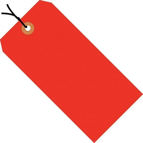 Made in USA - 2-3/4" High x 1-3/8" Long, Safety & Facility Blank Tag - Fluorescent Red Cardstock - Eagle Tool & Supply