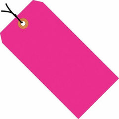 Made in USA - 6-1/4" High x 3-1/8" Long, Safety & Facility Blank Tag - Fluorescent Pink Cardstock - Eagle Tool & Supply