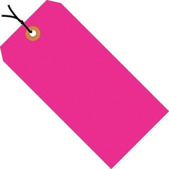 Made in USA - 4-3/4" High x 2-3/8" Long, Safety & Facility Blank Tag - Fluorescent Pink Cardstock - Eagle Tool & Supply