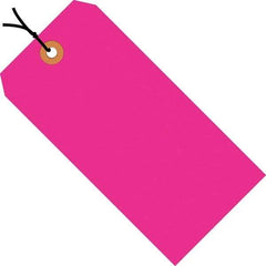 Made in USA - 3-3/4" High x 1-7/8" Long, Safety & Facility Blank Tag - Fluorescent Pink Cardstock - Eagle Tool & Supply