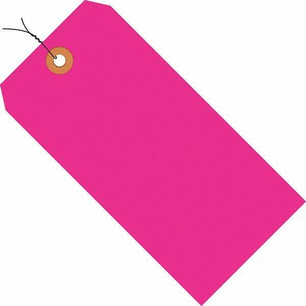 Made in USA - 5-3/4" High x 2-7/8" Long, Safety & Facility Blank Tag - Fluorescent Pink Cardstock - Eagle Tool & Supply