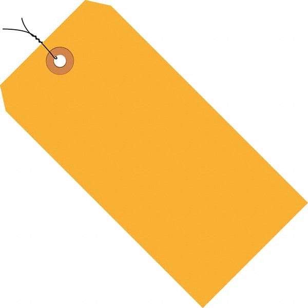 Made in USA - 4-1/4" High x 2-1/8" Long, Safety & Facility Blank Tag - Fluorescent Orange Cardstock - Eagle Tool & Supply