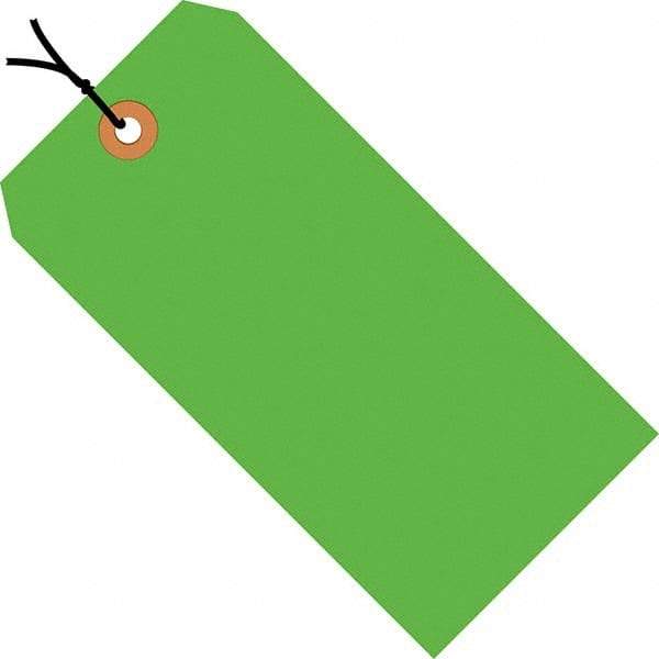 Made in USA - 5-3/4" High x 2-7/8" Long, Safety & Facility Blank Tag - Fluorescent Green Cardstock - Eagle Tool & Supply