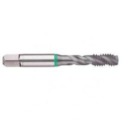 12-24 2B 3-Flute Cobalt Green Ring Semi-Bottoming 40 degree Spiral Flute Tap-TiCN - Eagle Tool & Supply