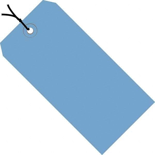 Made in USA - 3-1/4" High x 1-5/8" Long, Safety & Facility Blank Tag - Dark Blue Cardstock - Eagle Tool & Supply