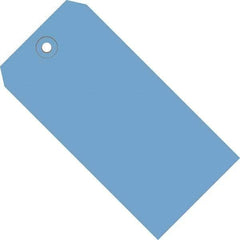 Made in USA - 5-3/4" High x 2-7/8" Long, Safety & Facility Blank Tag - Dark Blue Cardstock - Eagle Tool & Supply