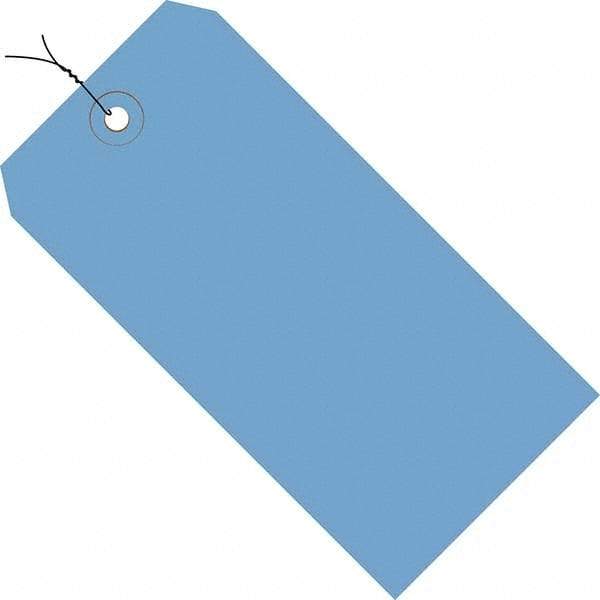 Made in USA - 4-3/4" High x 2-3/8" Long, Safety & Facility Blank Tag - Dark Blue Cardstock - Eagle Tool & Supply