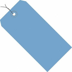 Made in USA - 5-3/4" High x 2-7/8" Long, Safety & Facility Blank Tag - Dark Blue Cardstock - Eagle Tool & Supply