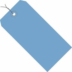 Made in USA - 3-1/4" High x 1-5/8" Long, Safety & Facility Blank Tag - Dark Blue Cardstock - Eagle Tool & Supply