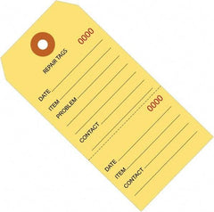 Made in USA - 6-1/4" High x 3-1/8" Long, Repair, English Safety & Facility Inspection Tag - Yellow Cardstock - Eagle Tool & Supply