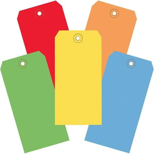 Made in USA - 4-3/4" High x 2-3/8" Long, Safety & Facility Blank Tag - Assorted Color Cardstock - Eagle Tool & Supply