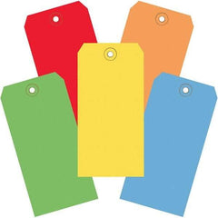 Made in USA - 4-3/4" High x 2-3/8" Long, Safety & Facility Blank Tag - Assorted Color Cardstock - Eagle Tool & Supply