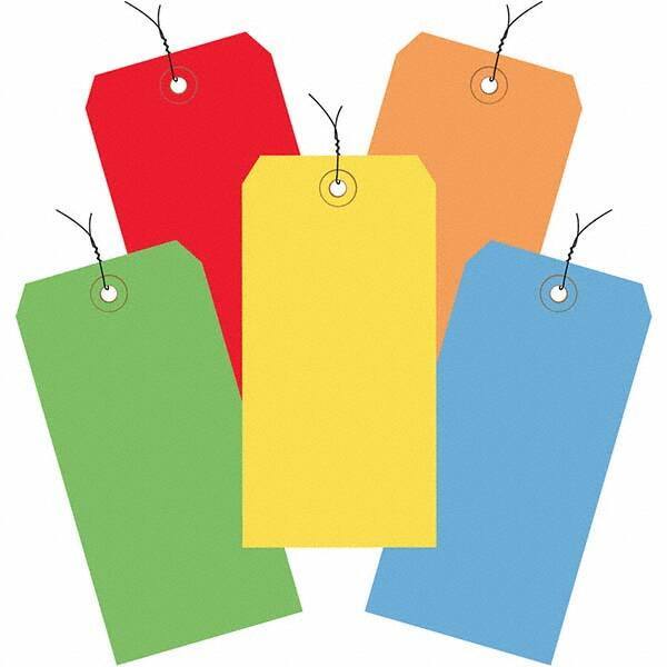 Made in USA - 4-3/4" High x 2-3/8" Long, Safety & Facility Blank Tag - Assorted Color Cardstock - Eagle Tool & Supply