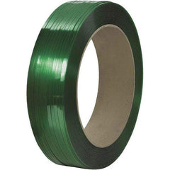 Made in USA - 10,500' Long x 7/16" Wide, Coil Case Polyester Hand Strapping - 500 Lb Capacity, 0.021" Thick - Eagle Tool & Supply