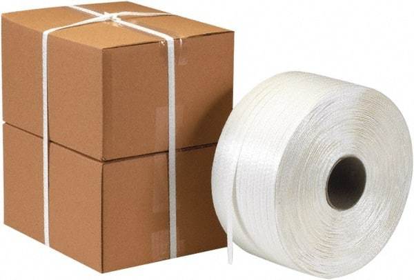 Made in USA - 3,000' Long x 5/8" Wide, Coil Case Polyester Hand Strapping - 800 Lb Capacity - Eagle Tool & Supply