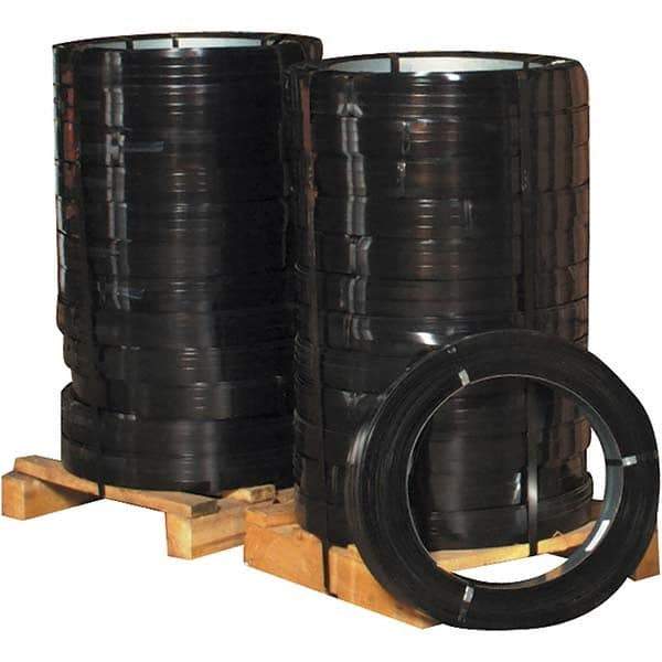 Made in USA - 2,050' Long x 5/8" Wide, Oscillated Coil Steel Strapping - 2,000 Lb Capacity, 0.023" Thick - Eagle Tool & Supply