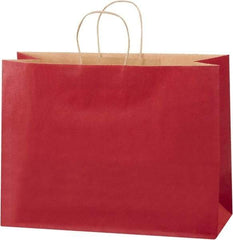 Made in USA - Kraft Grocery Bag - 16 x 6 x 12, Scarlet - Eagle Tool & Supply