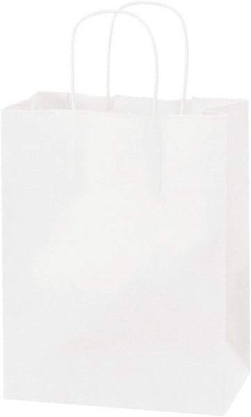 Made in USA - Kraft Grocery Bag - 8 x 4-1/2 x 10-1/4, White - Eagle Tool & Supply
