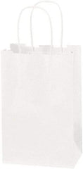 Made in USA - Kraft Grocery Bag - 5-1/4 x 3-1/4 x 8-3/8, White - Eagle Tool & Supply