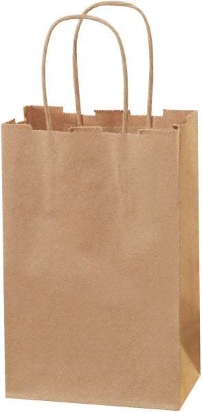 Made in USA - Kraft Grocery Bag - 5-1/4 x 3-1/4 x 8-3/8, Kraft - Eagle Tool & Supply