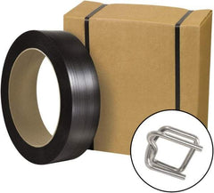 Made in USA - Strapping Kits Type: Portable Strapping Kit Contents: (1000) Buckles; Tensioner; Cutter; Poly Strapping - Eagle Tool & Supply