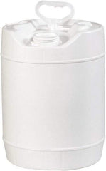 Made in USA - 5 Gal White Cylinder Metal Pail - 13-3/8" High - Eagle Tool & Supply