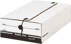 Made in USA - 1 Compartment, 9" Wide x 14-1/4" Deep, File Storage Boxes - Corrugated Cardboard, White - Eagle Tool & Supply