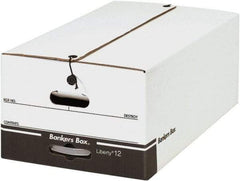 Made in USA - 1 Compartment, 15" Wide x 24" Deep, File Storage Boxes - Corrugated Cardboard, White - Eagle Tool & Supply