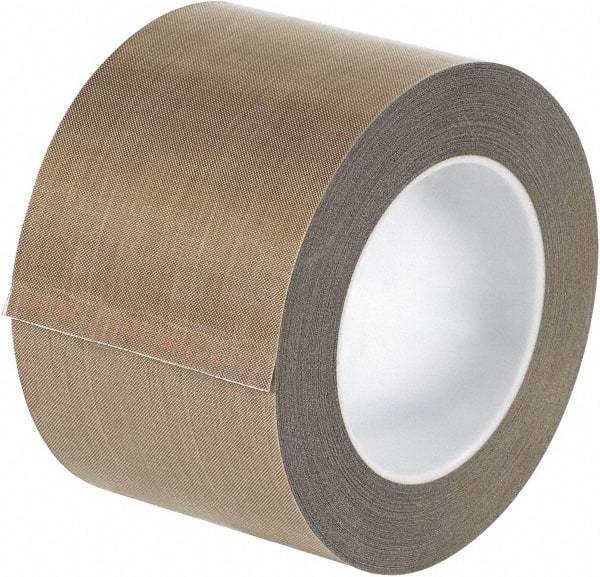 Made in USA - 18 Yd Long x 3" Wide, Brown Silicone PTFE Tape - 3 mil Thick - Eagle Tool & Supply