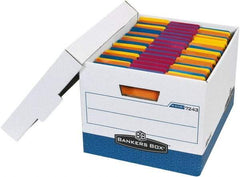 Made in USA - 1 Compartment, 12" Wide x 15" Deep, File Storage Boxes - Corrugated Cardboard, Blue - Eagle Tool & Supply