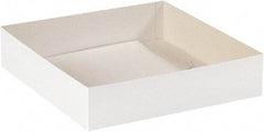 Made in USA - 14" Wide x 14" Long x 3" High Rectangle Chipboard Box - 1 Wall, White - Eagle Tool & Supply