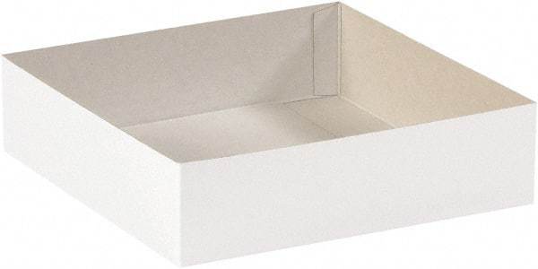 Made in USA - 12" Wide x 19" Long x 3" High Rectangle Chipboard Box - 1 Wall, White - Eagle Tool & Supply