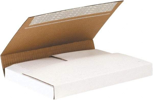 Made in USA - 9-1/8" Wide x 12-1/8" Long x 2" High Rectangle Crush Proof Mailers - 1 Wall, White - Eagle Tool & Supply
