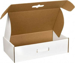 Made in USA - 11-3/8" Wide x 18-1/4" Long x 4-1/2" High Rectangle Corrugated Shipping Box - 1 Wall, White - Eagle Tool & Supply