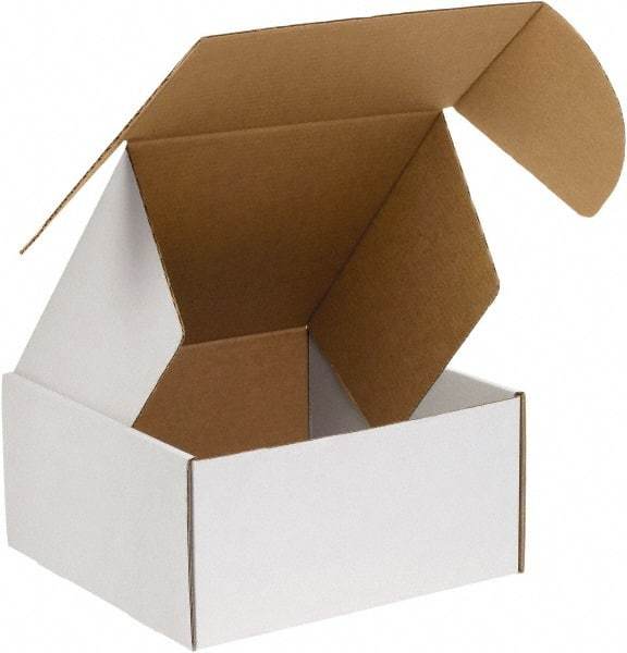Made in USA - 12" Wide x 12" Long x 6" High Rectangle Crush Proof Mailers - 1 Wall, White - Eagle Tool & Supply