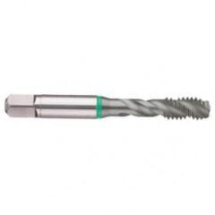 5/8-18 2B 3-Flute Cobalt Green Ring Semi-Bottoming 40 degree Spiral Flute Tap-TiCN - Eagle Tool & Supply